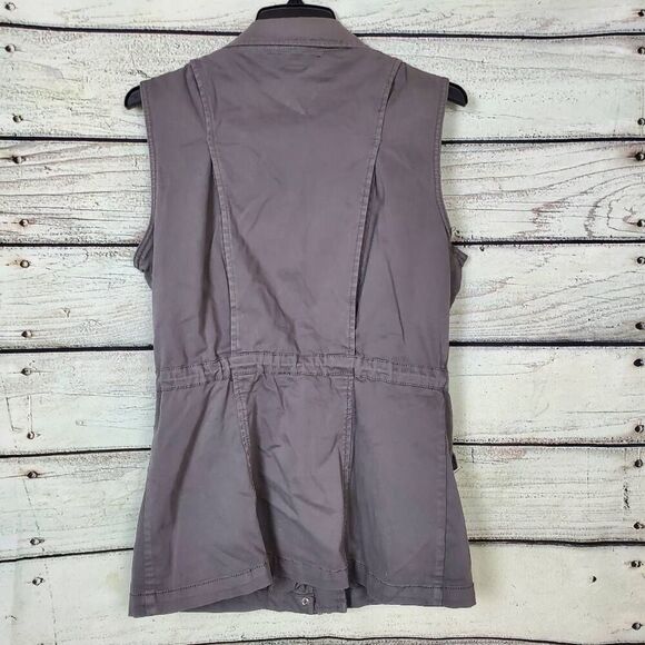 Tinsel Utility Vest Women’s Size S Gray Cargo Pocket Sleeveless Zip Front - Picture 3 of 6